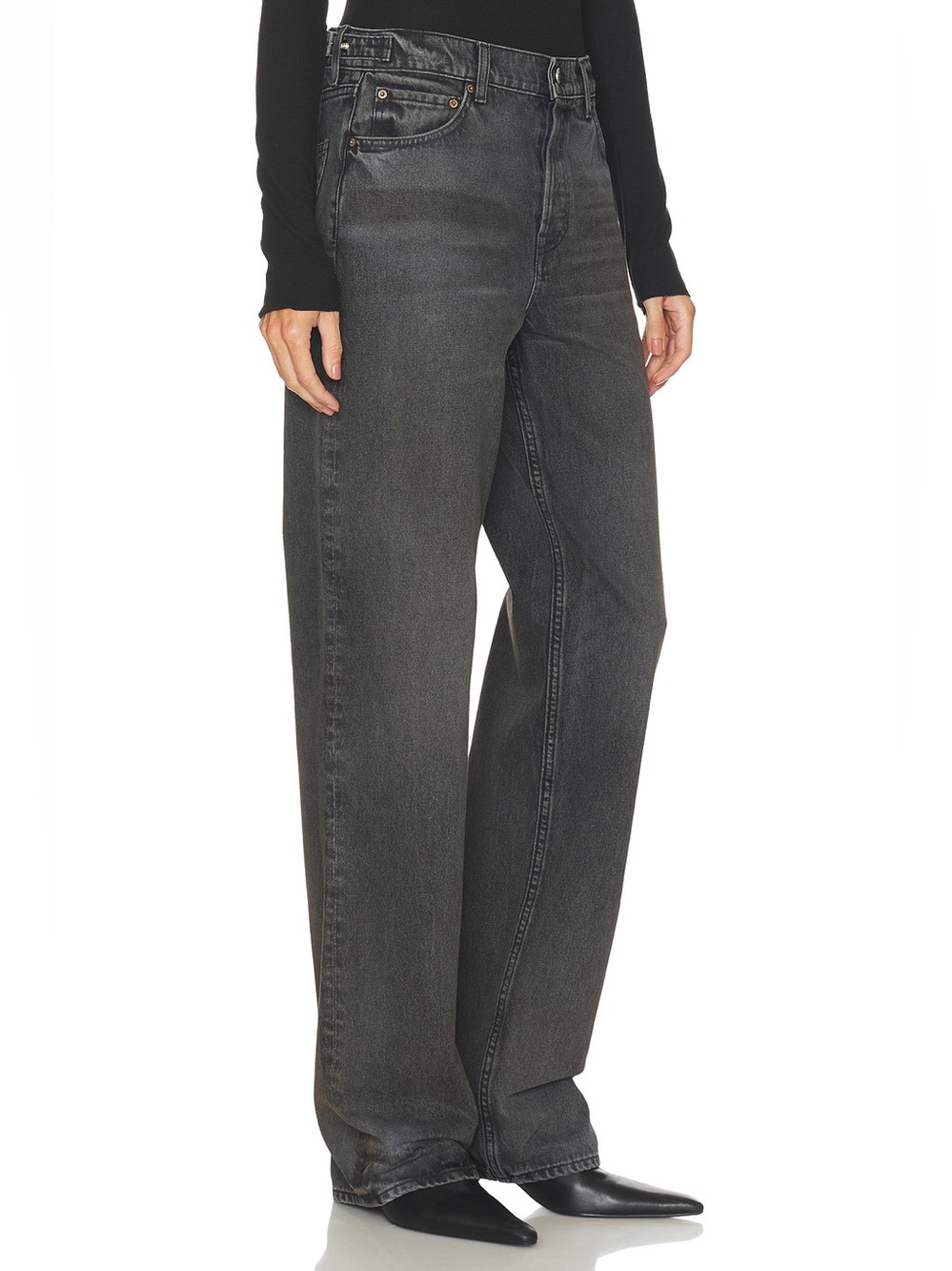 GRLFRND
Bella Cinch Low Rise Boyfriend in Dark Cloud - Picture 2 of 14
